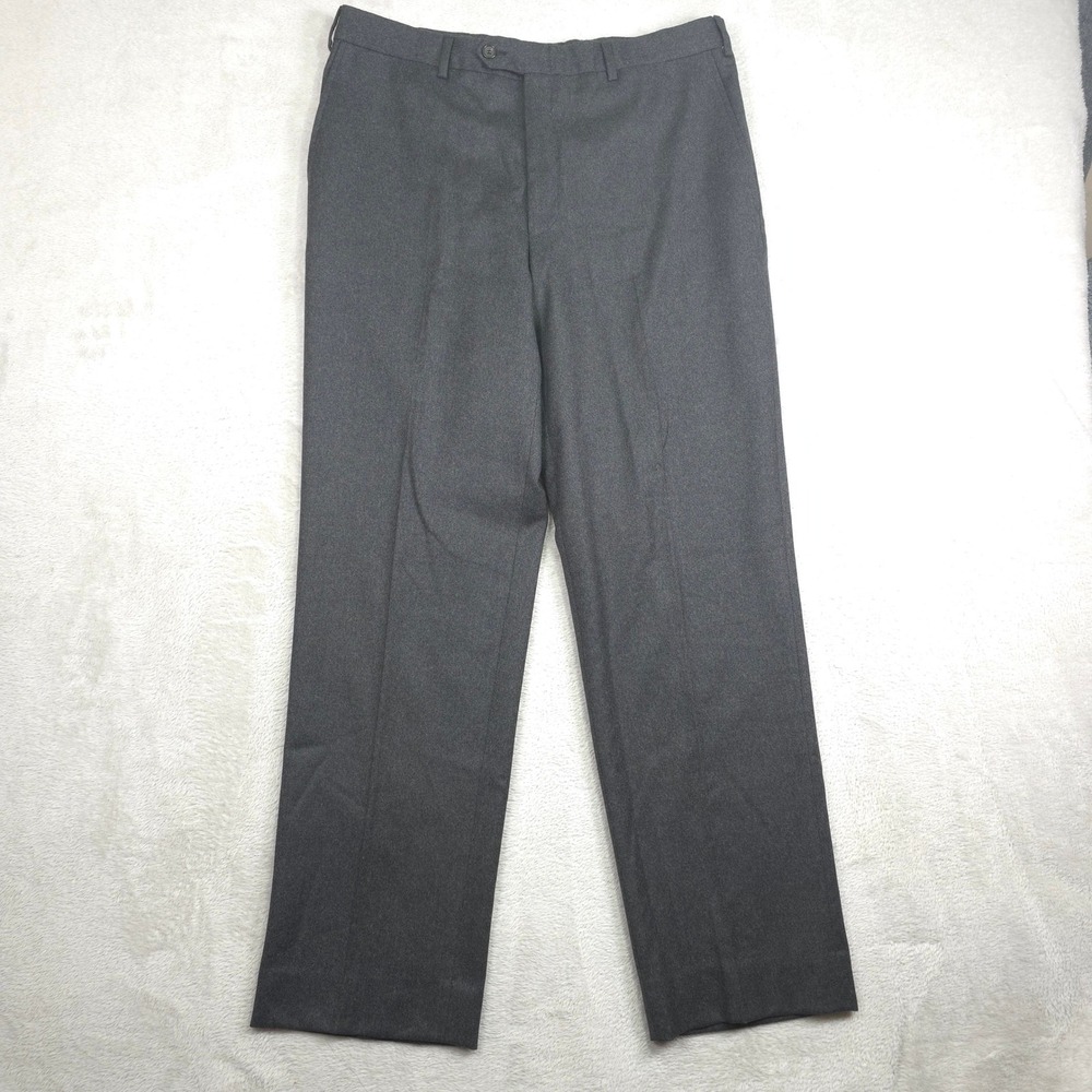 Pal Zileri Dress‎ Pants Mens 34x31 Gray Wool Cashmere Flat Front Italy Workwear
